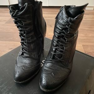 Rudsak Tori black leather slouchy ankle boots